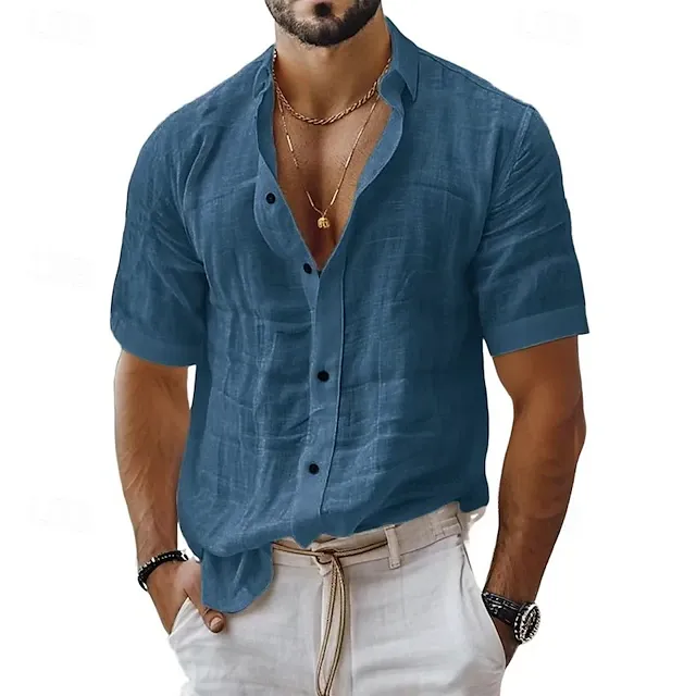 2025 New in-Men's Linen Short Sleeve Shirt