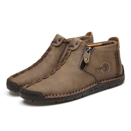 Casual Fashion Non-slip Leather Boots Black