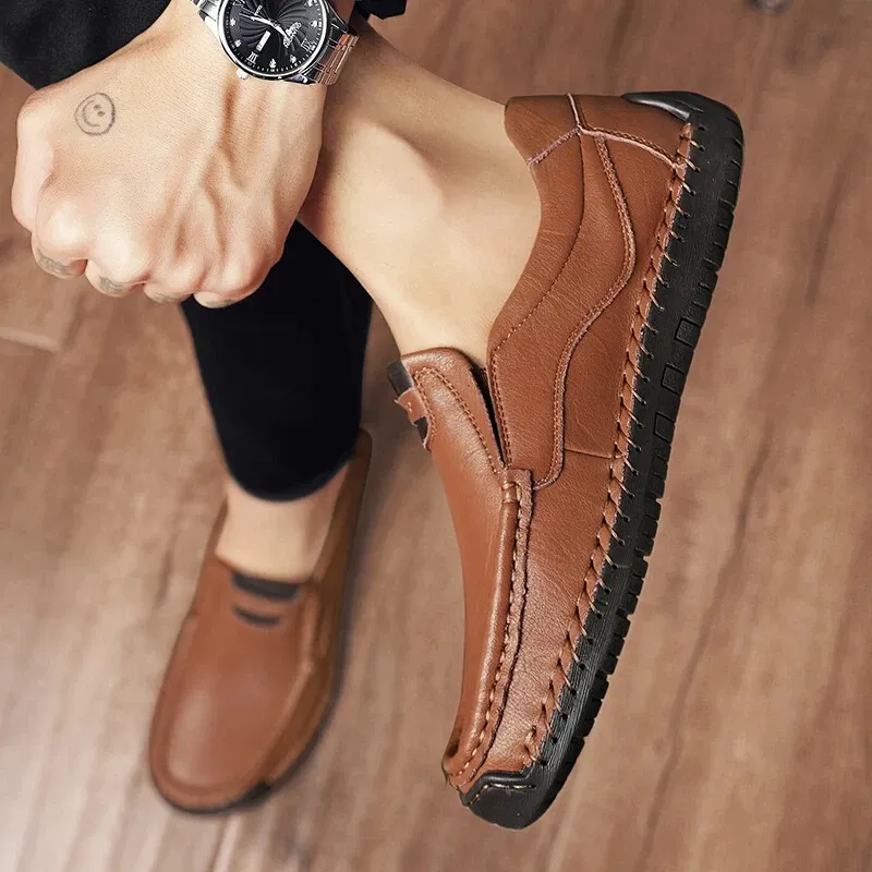 ⏰Christmas promotion - 60% OFF🔥 Men’s Premium Leather Loafers - Arch Support & Wide Fit Slip-On Shoes