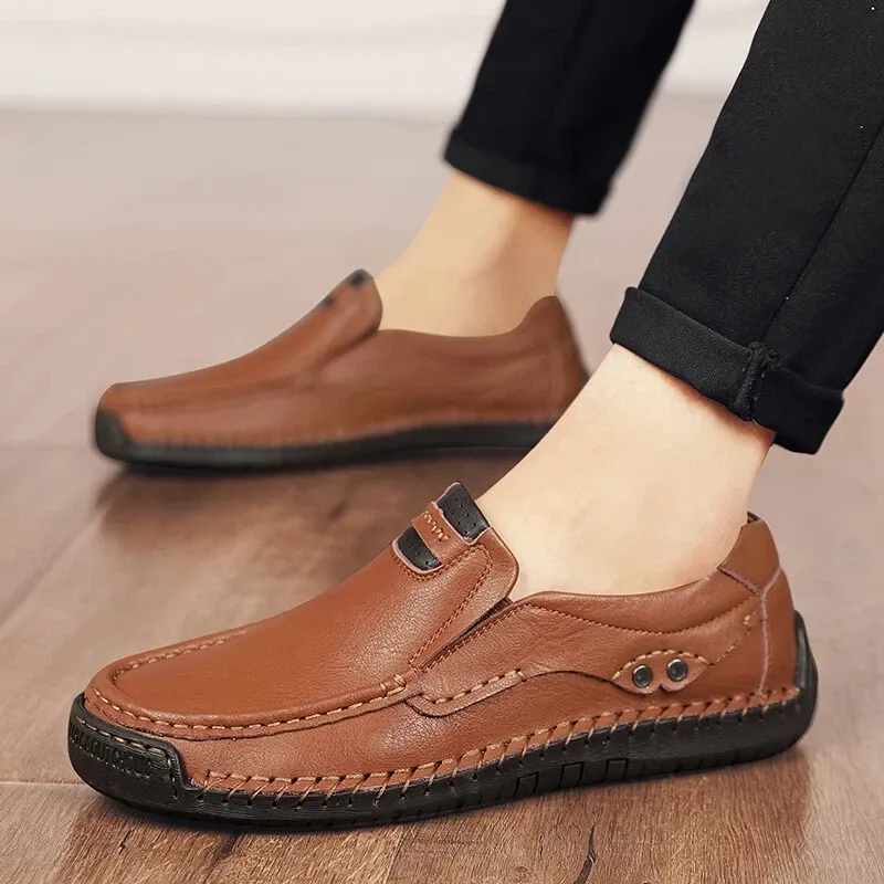 ⏰Christmas promotion - 60% OFF🔥 Men’s Premium Leather Loafers - Arch Support & Wide Fit Slip-On Shoes