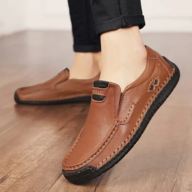 ⏰Christmas promotion - 60% OFF🔥 Men’s Premium Leather Loafers - Arch Support & Wide Fit Slip-On Shoes