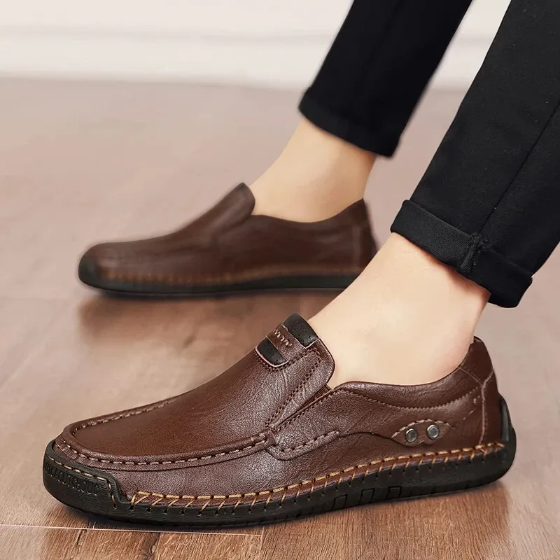 ⏰Christmas promotion - 60% OFF🔥 Men’s Premium Leather Loafers - Arch Support & Wide Fit Slip-On Shoes