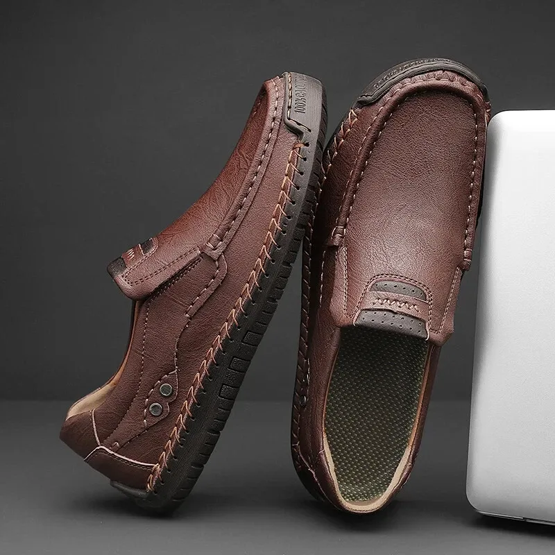 ⏰Christmas promotion - 60% OFF🔥 Men’s Premium Leather Loafers - Arch Support & Wide Fit Slip-On Shoes