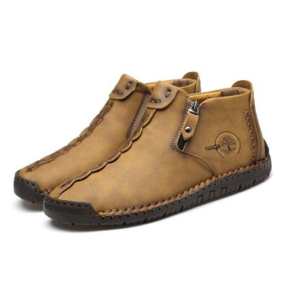 Casual Fashion Non-slip Leather Boots Black
