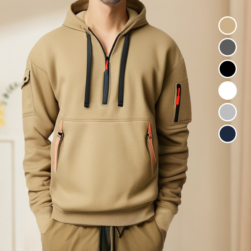 Men's Hooded Half-Zip Sweater