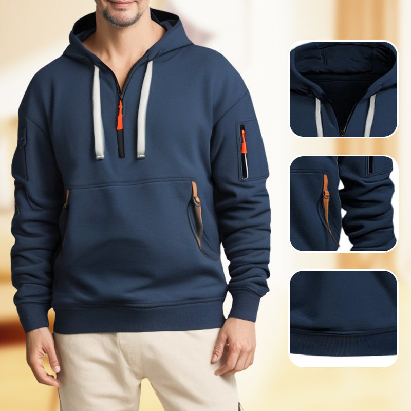 Men's Hooded Half-Zip Sweater