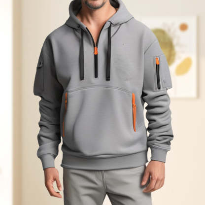 Men's Hooded Half-Zip Sweater