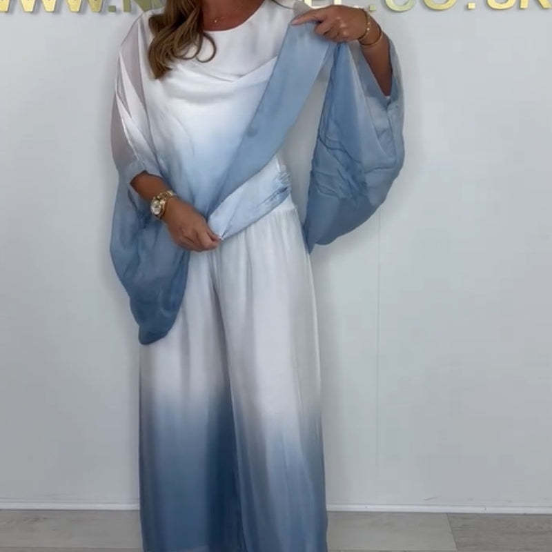 🌸Mesh Mix Dip Dye Loose Flowy Top & Trouser Set