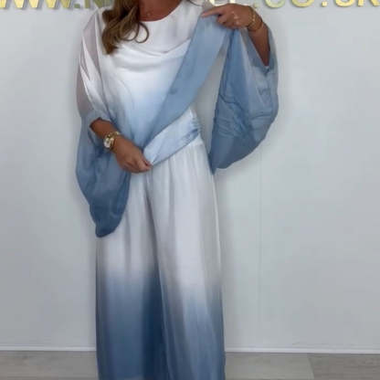 🌸Mesh Mix Dip Dye Loose Flowy Top & Trouser Set