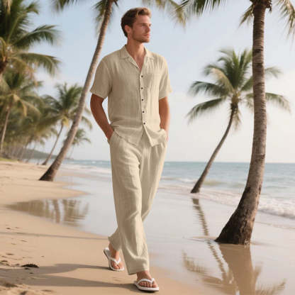 Men's Casual 2-Piece Shirt & Pants Set