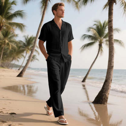 Men's Casual 2-Piece Shirt & Pants Set
