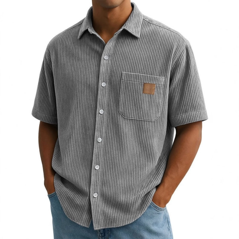 Men's Vintage Lapel Short-Sleeve Button-Down Shirts