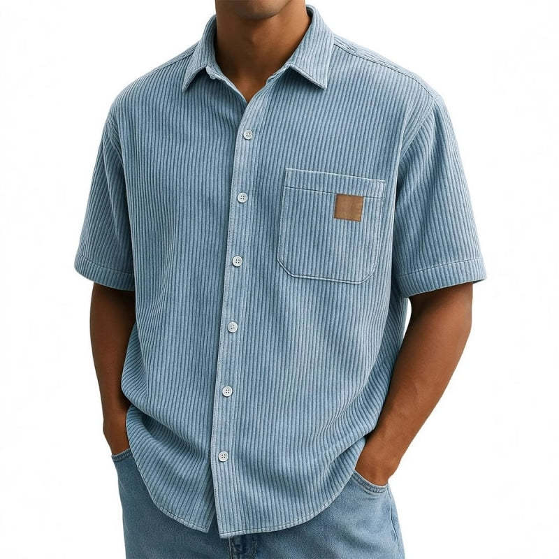 Men's Vintage Lapel Short-Sleeve Button-Down Shirts