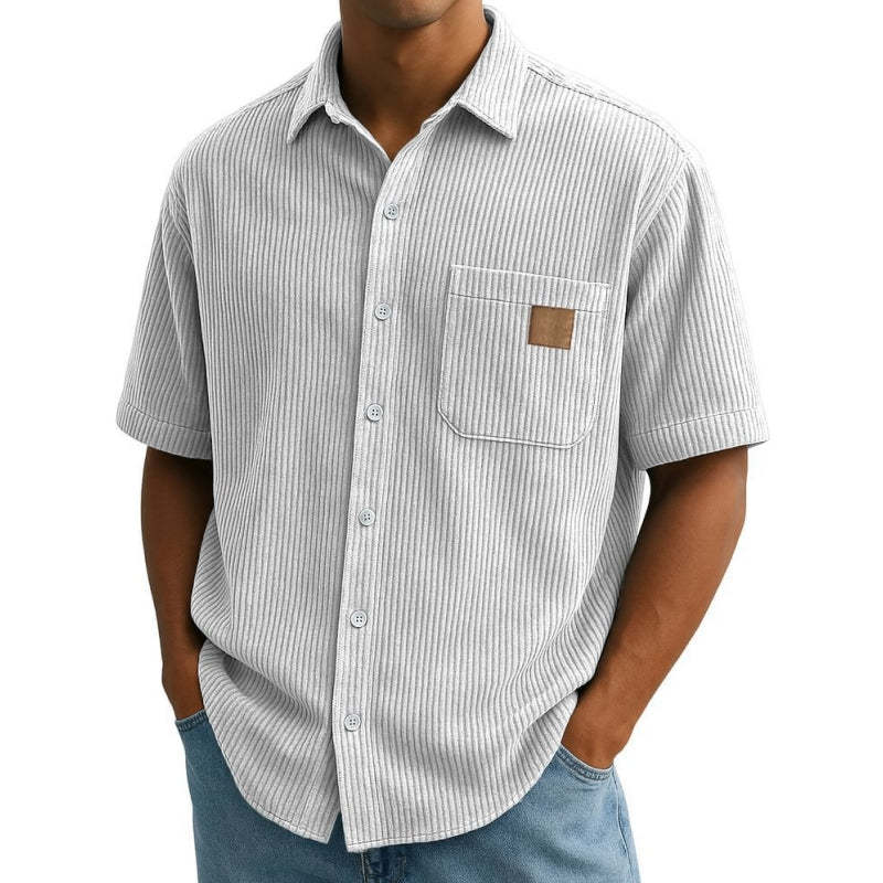 Men's Vintage Lapel Short-Sleeve Button-Down Shirts