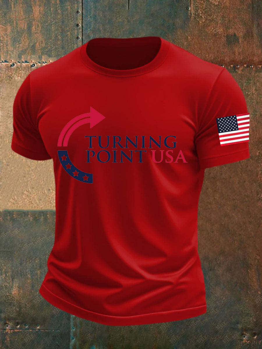 Men's Charlie Kirk Turning Point USA Trump Commemorative T-Shirt