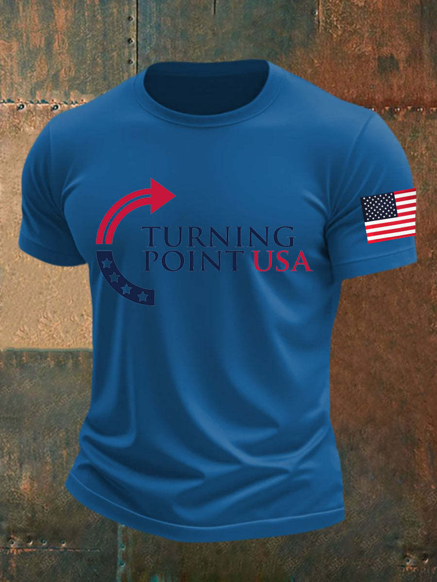 Men's Charlie Kirk Turning Point USA Trump Commemorative T-Shirt