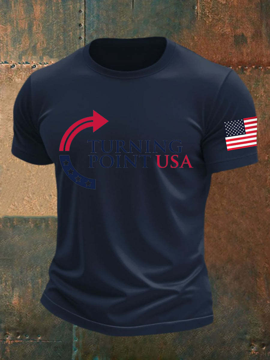 Men's Charlie Kirk Turning Point USA Trump Commemorative T-Shirt