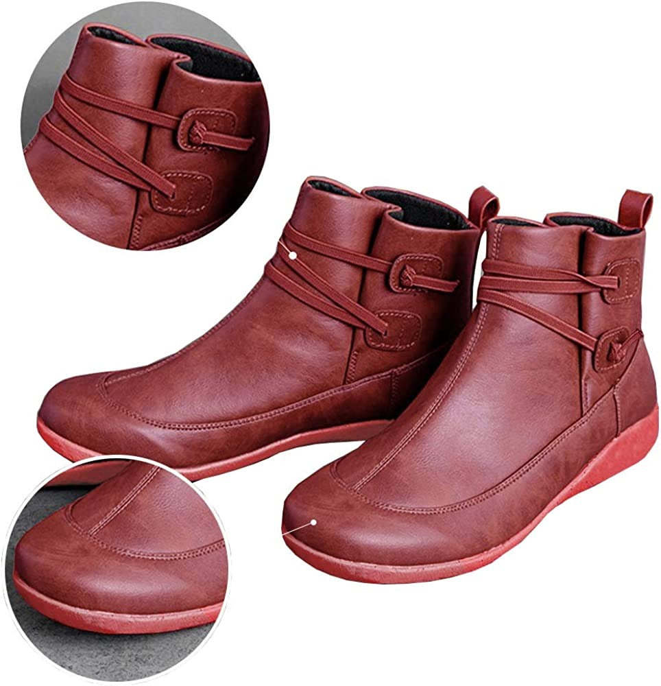 Women Snow Ankle Boots Waterproof Leather Orthopedic Shoes