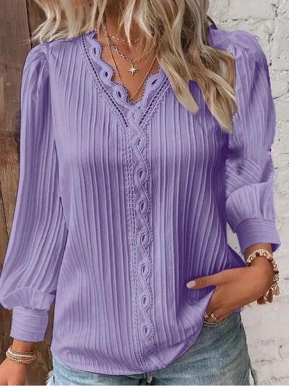Elegant V Neckline Blouse