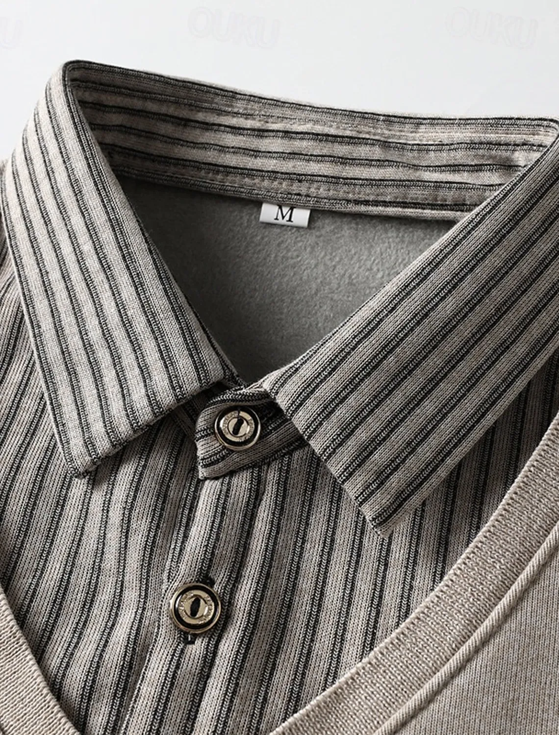 Men's Winter Warm Knit Shirt Collar Pullover 2 in 1