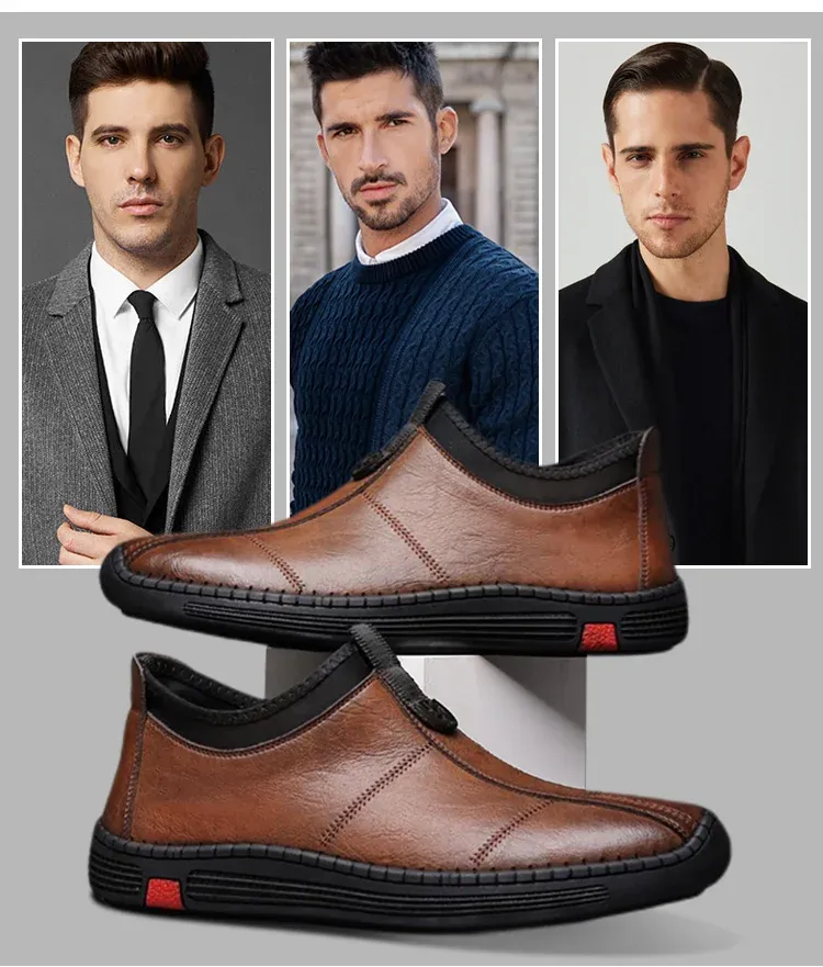 (🔥Vremenski ograničena ponuda, uskoro istječe⏰) Muške cipele za slobodno vrijeme od prave kože ✅ Udobne, podrška za luk - ergonomski dizajn