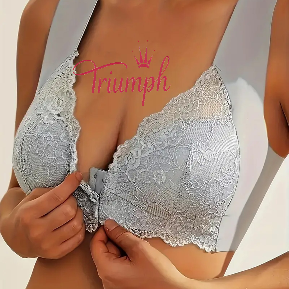 Triumph - (3 piese) 💥Sutien wireless din dantelă cu flori închise