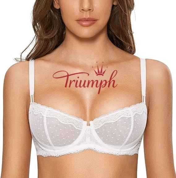 Triumph - 3 τεμάχια. ✨Γυναικείο σουτιέν ζακάρ με μπροστινό κούμπωμα