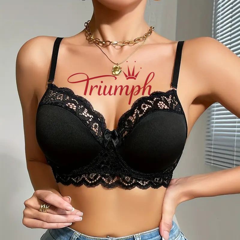 TRIUMPH - 3 kusy 🔥Krajková sexy podprsenka se širokými ramínky