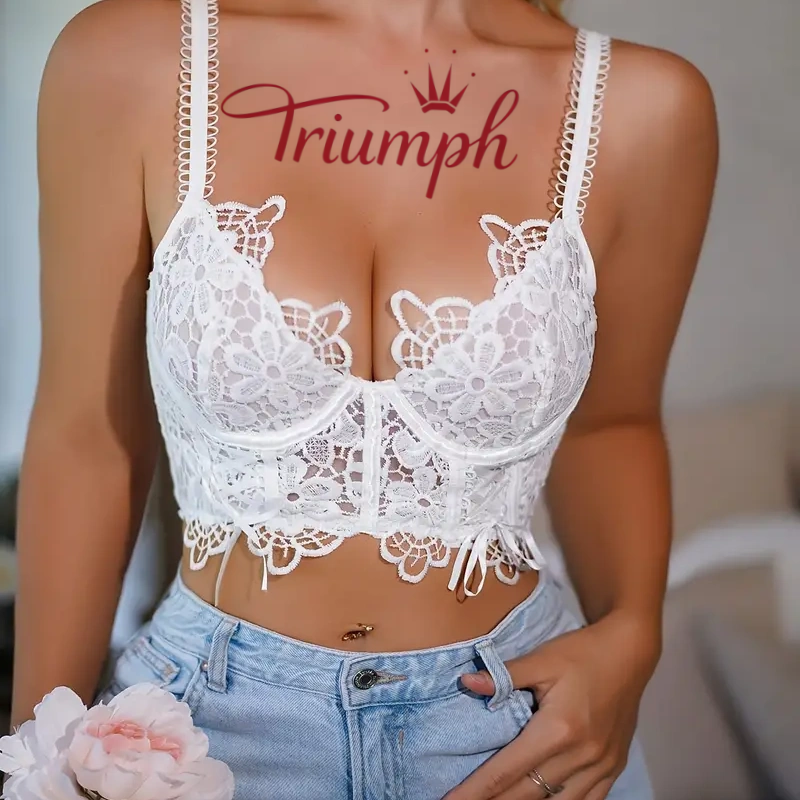 TRIUMPH - 3 kusy 🔥Krajková sexy podprsenka se širokými ramínky