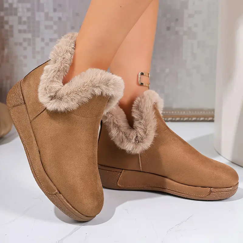 NEW ARRIVAL 70% OFF - Women's Winter Slip-On Plush Faux Fur-like Lining Boots