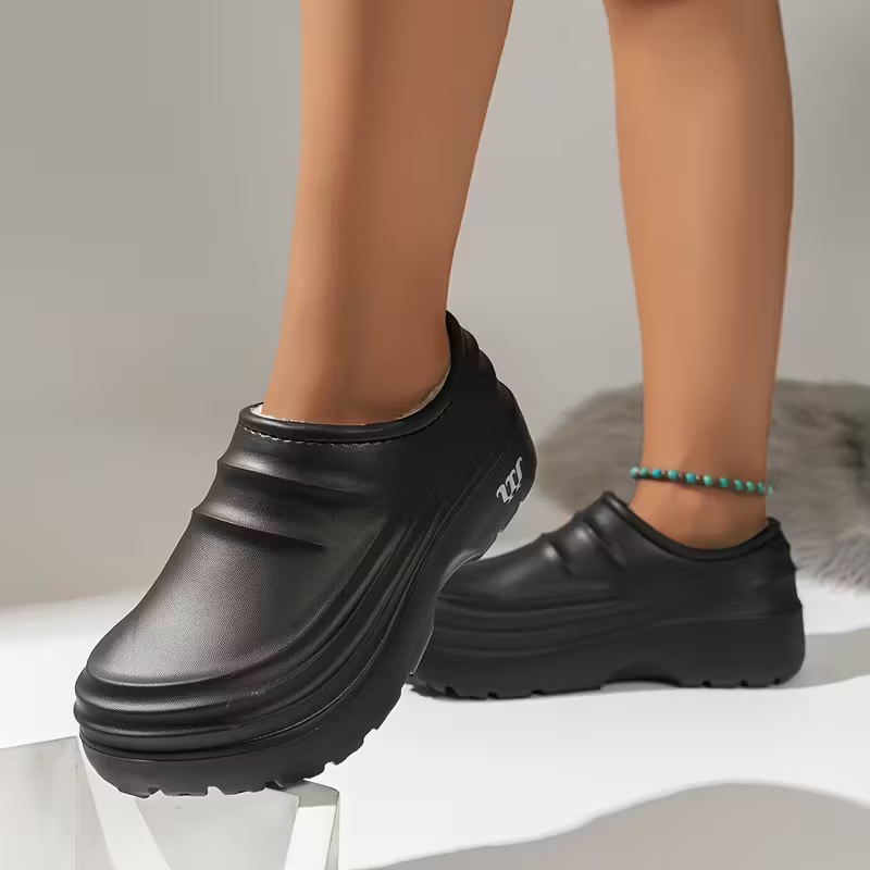 Casual Fuzzy Lining Non-Slip Thick Sole Slip-On EVA Work Shoes 