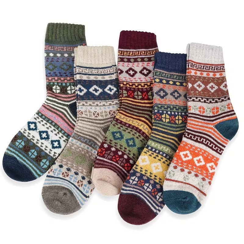 5 Pairs Women's Cozy Winter Socks