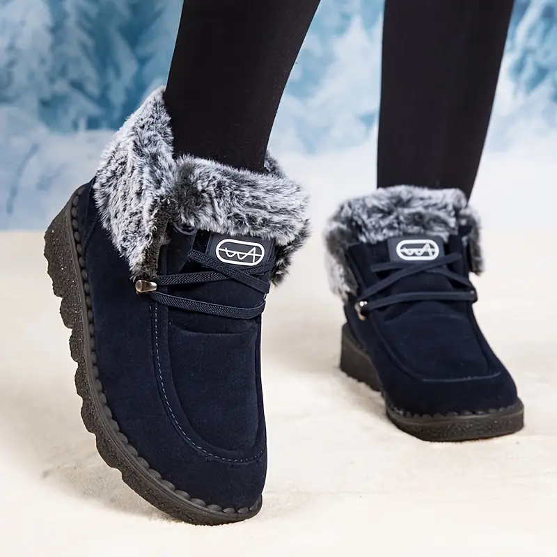 Women's Winter Fleece Lining Thickened Warm Short Boots