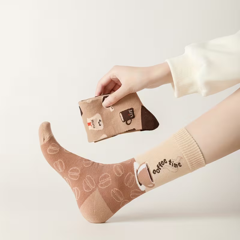 5 Pairs Women's Coffee-Themed Socks