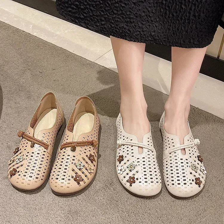 Women's Cutout Moccasin Retro Shoes