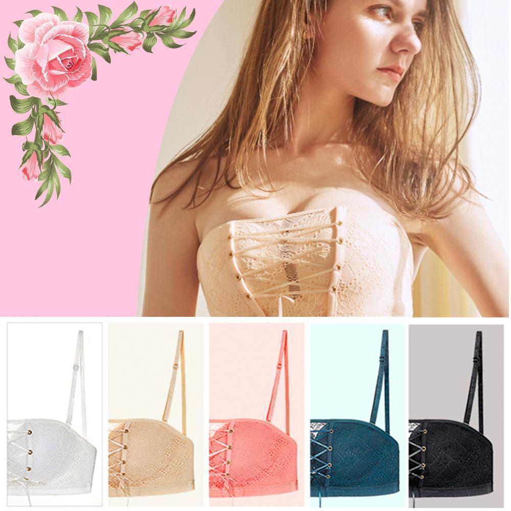 Lace Strapless Drawstring Bandeau