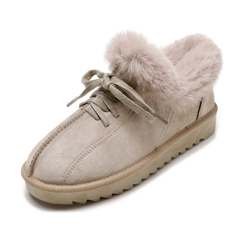 Women's Velvet Lace-Up Flat Shoes