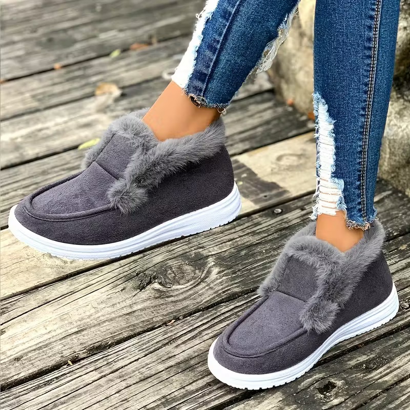 Women' Winter Warm Slip-On Ankle Boots