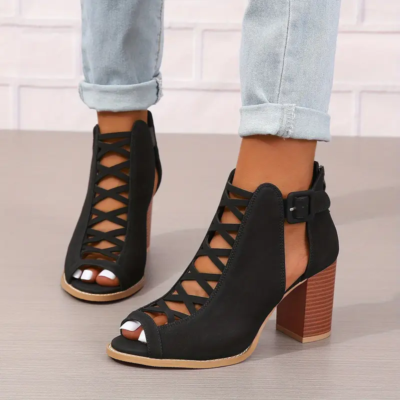 Women's Brown Faux Cover Ankle Sandals