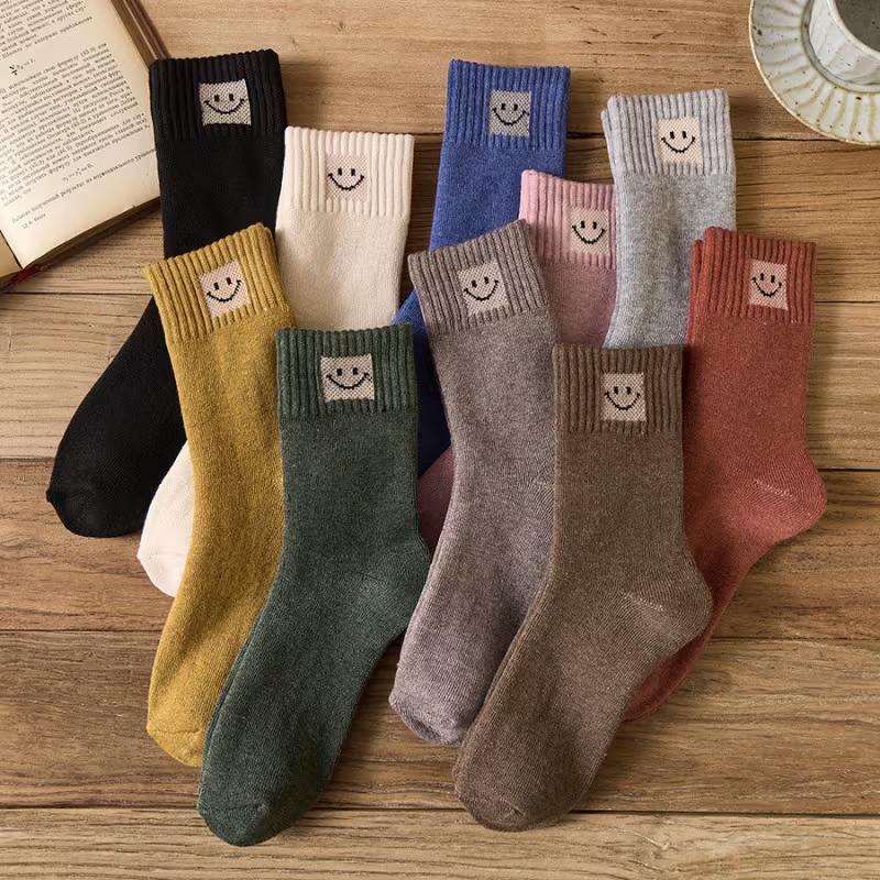 10 Pairs of Women's Thickened Fleece Lined Warm Mid-Calf Long Socks