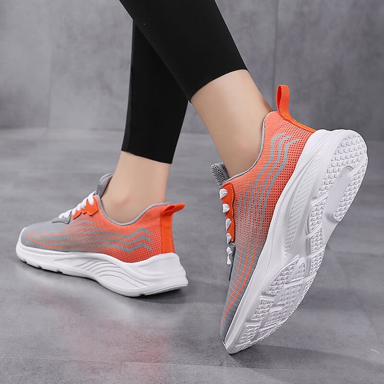 Women's Candy Color Lace-Up Mesh Sneakers