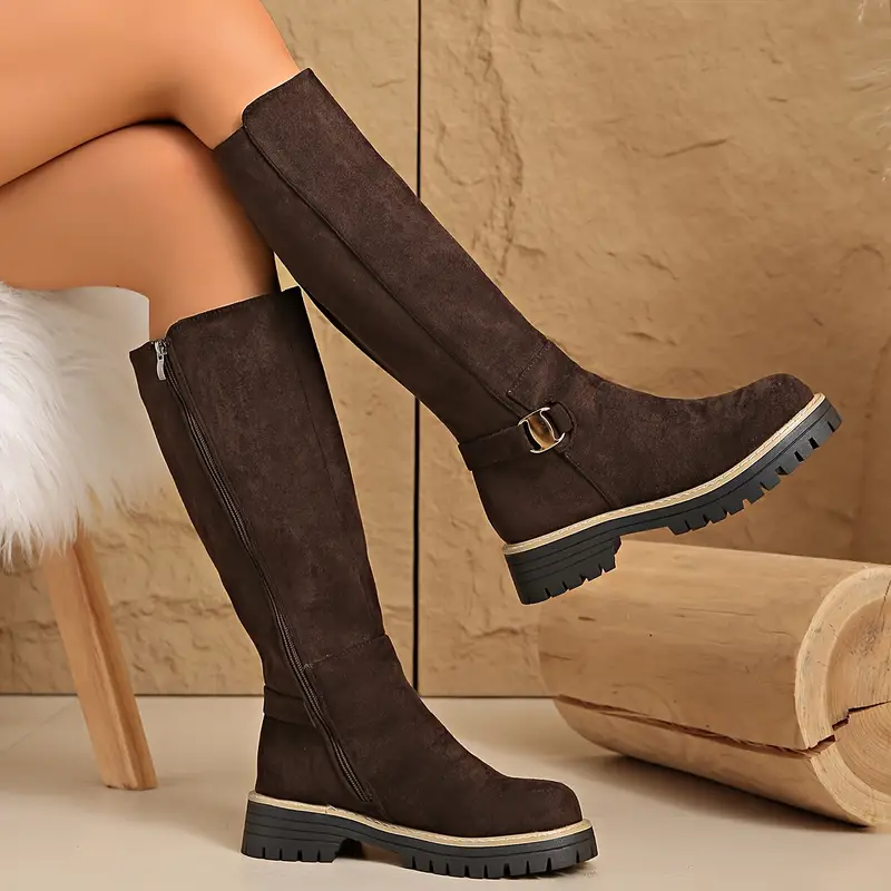 Thick Anti-Slip Rubber Sole Knee High Boots
