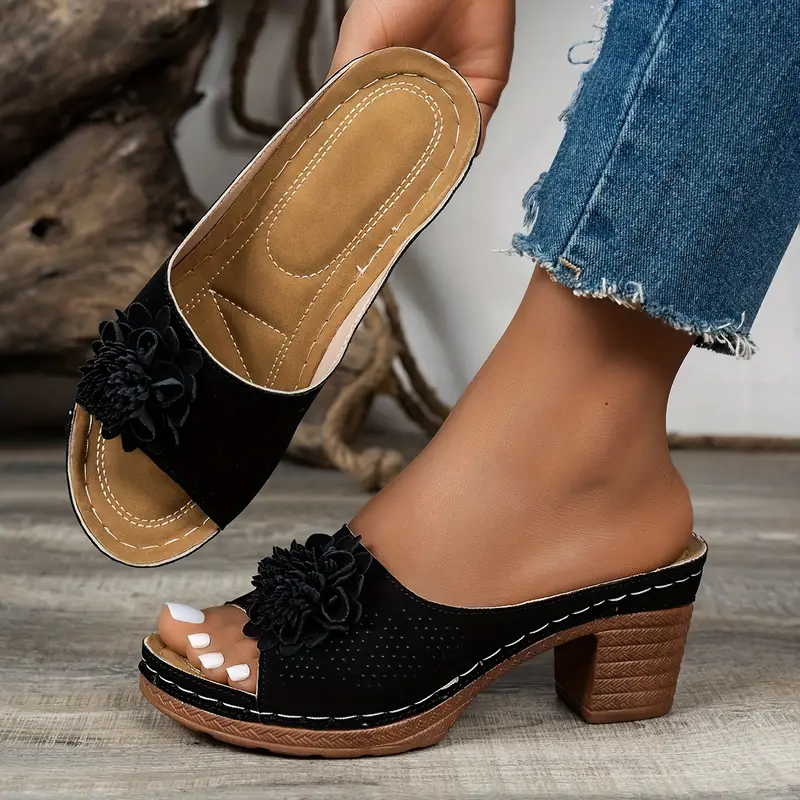 Women's Floral High Heel Sandals