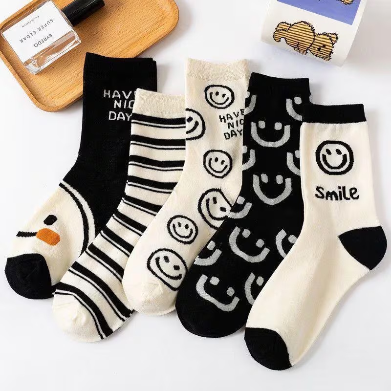5-Pack Women's Cute Striped Over-the-Knee (OTK) Socks