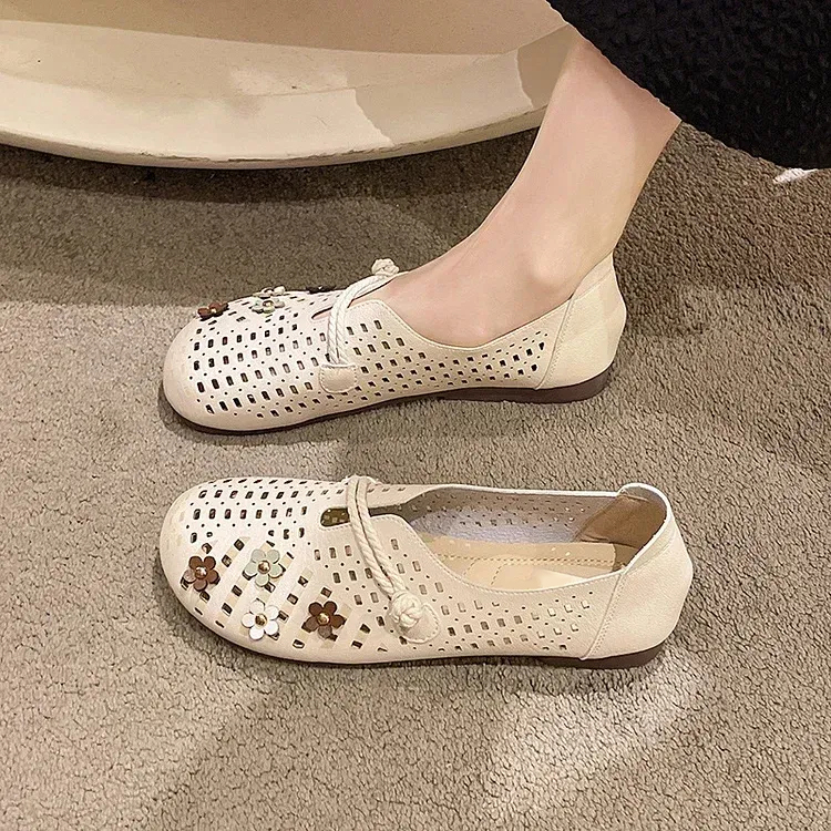 Women's Cutout Moccasin Retro Shoes