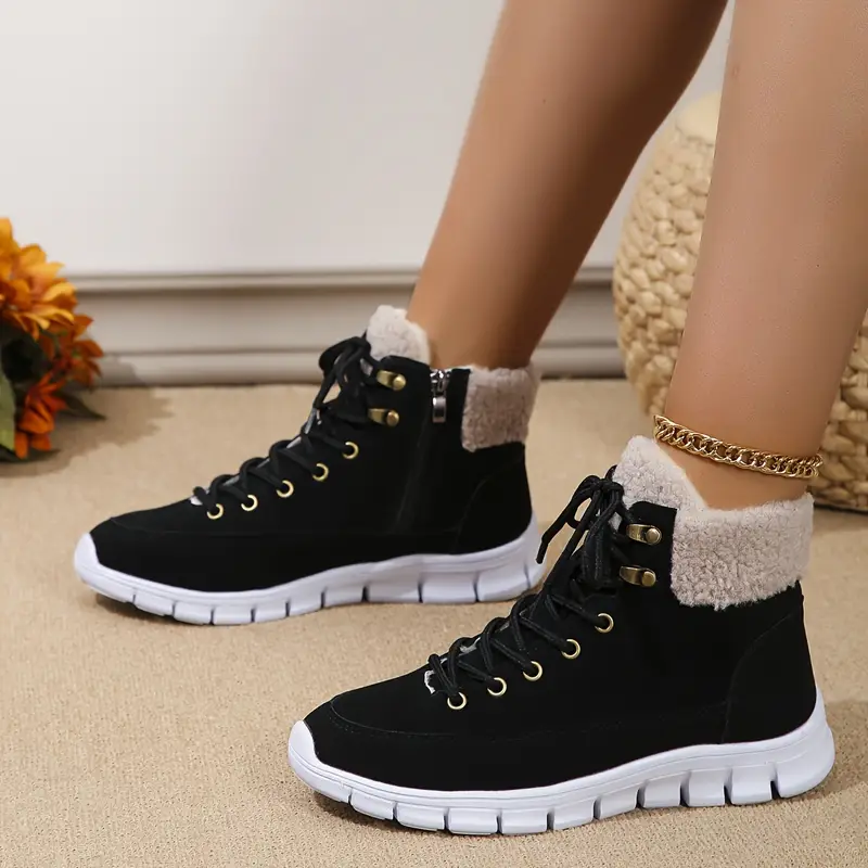 New Anti-slip Warm Lace-up Side Zipper Short Boots