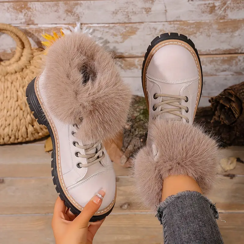 Women's Winter Lace-Up Closure Comfortable Ankle Boots