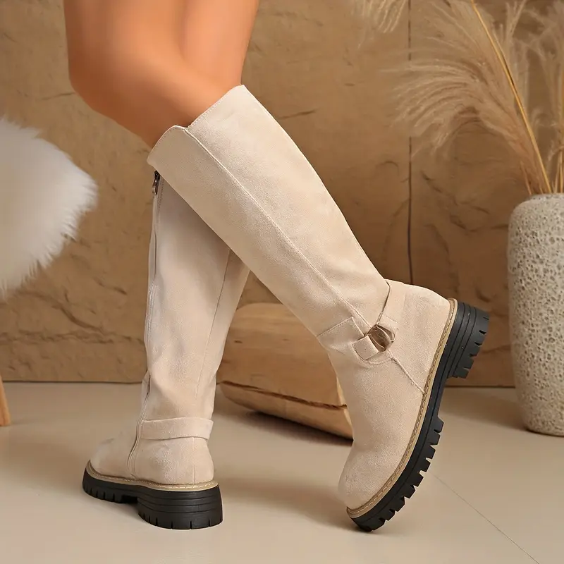 Thick Anti-Slip Rubber Sole Knee High Boots