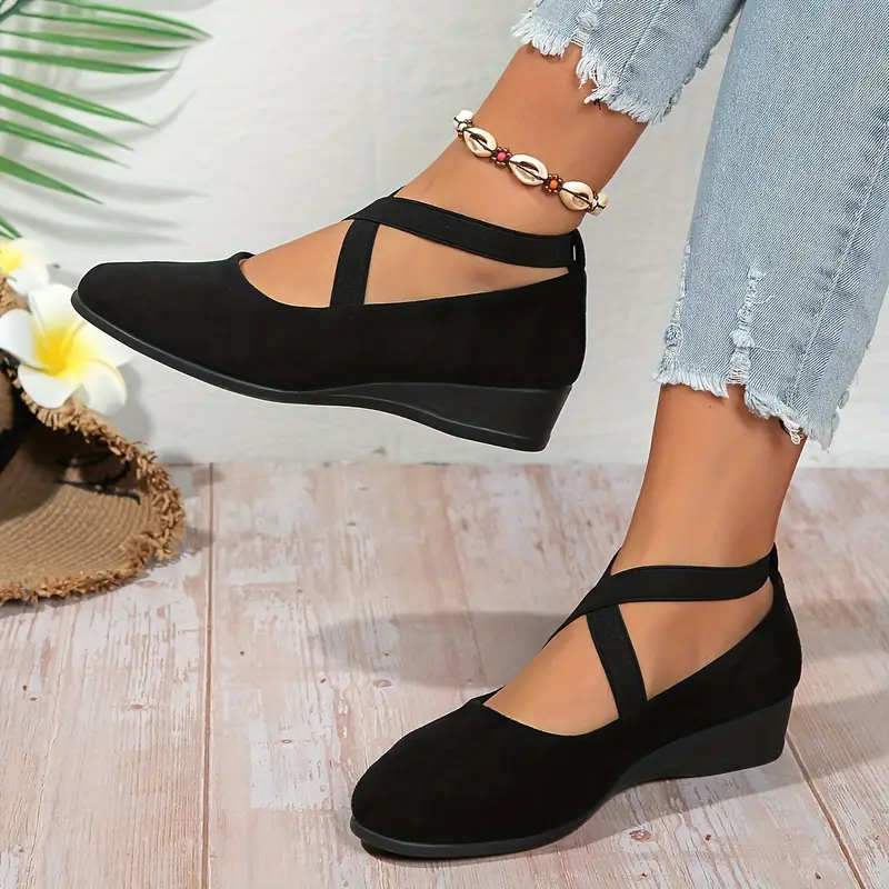 Women's Crisscross Strap Wedge Shoes