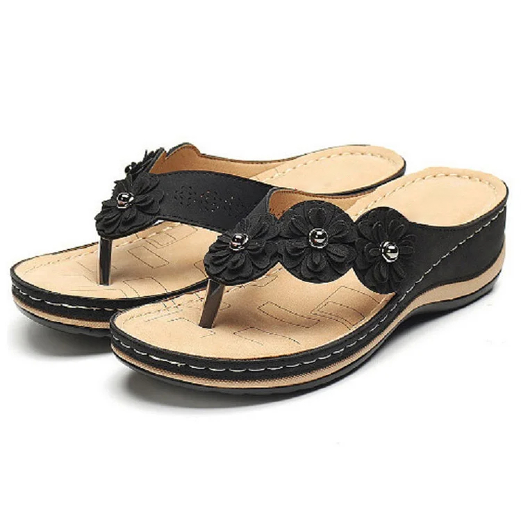 Lightweight Flowers Clip Toe Sandals